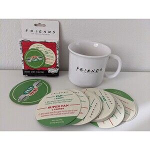 Friends TV Show Mug & Coasters Central Perk Trivia Game Quiz TV Series Gift Set